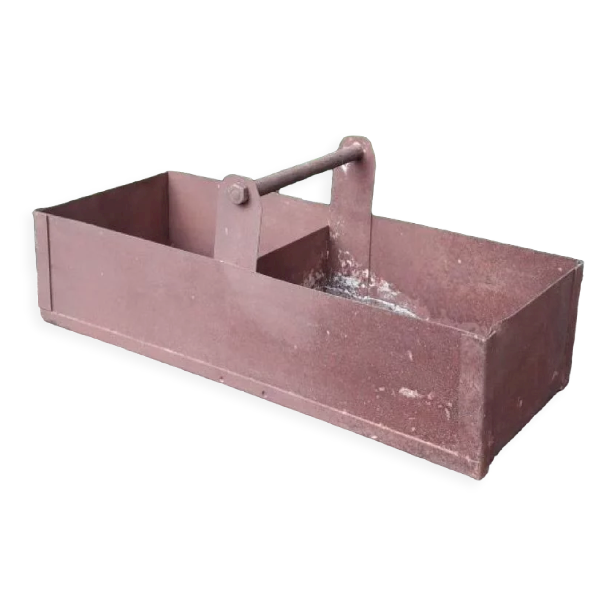 Metal crate with 2 compartments