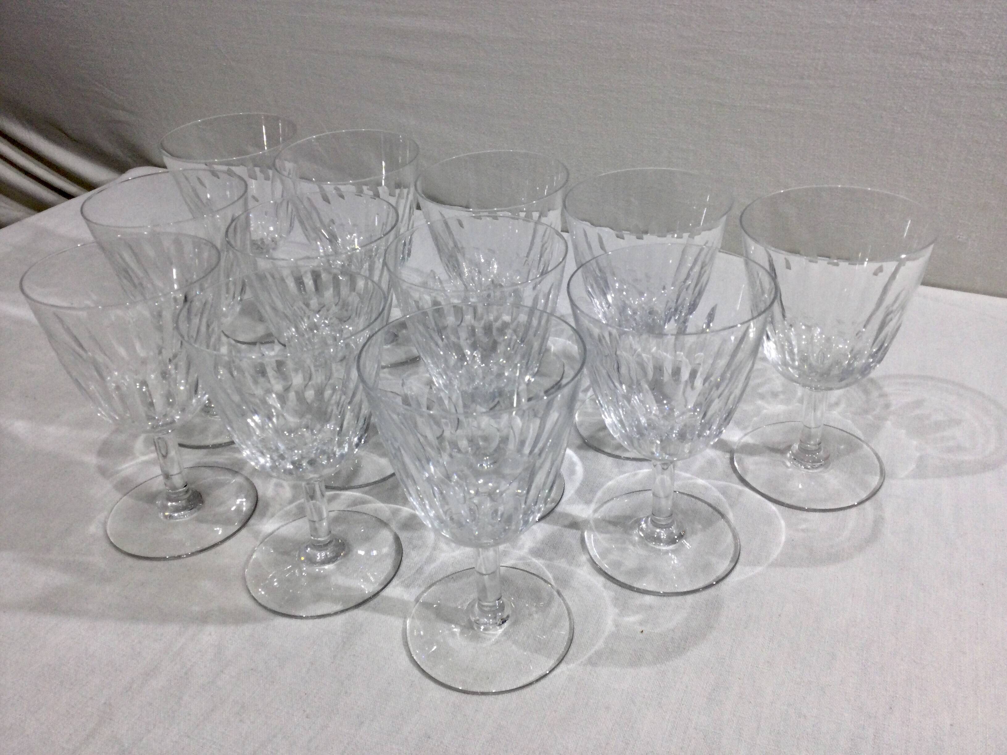 Baccarat – 12 white wine glasses in Baccarat Crystal Casino Model