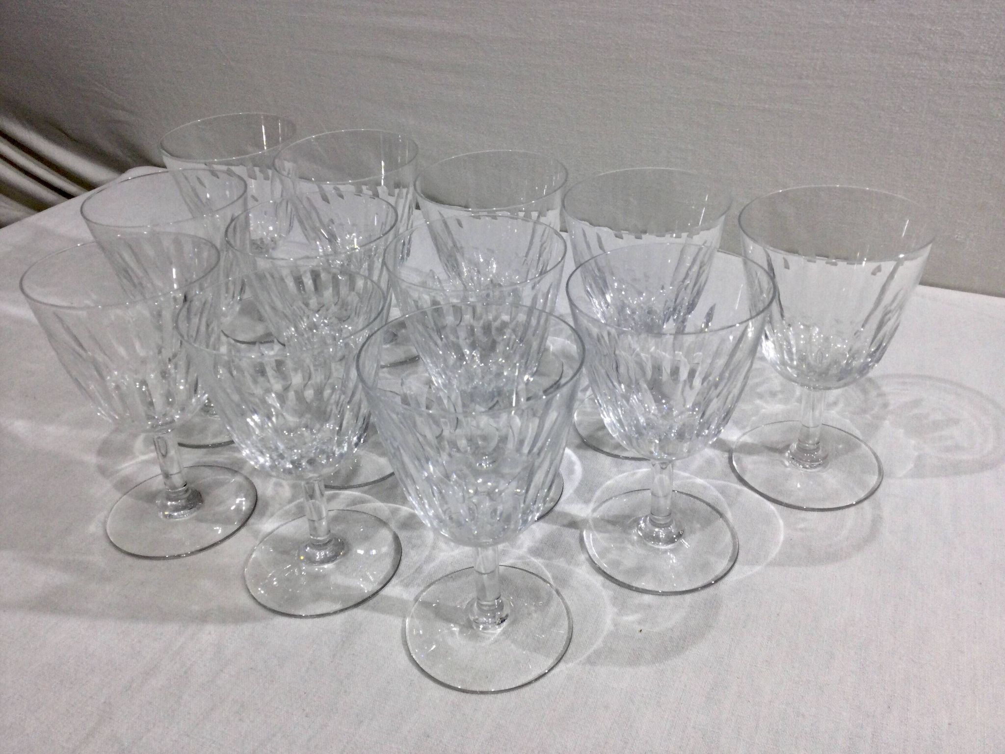 Baccarat – 12 white wine glasses in Baccarat Crystal Casino Model