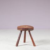 1950s Brutalist tripod stool from France