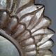 Carved wood sun mirror 40cm silver ep 1960