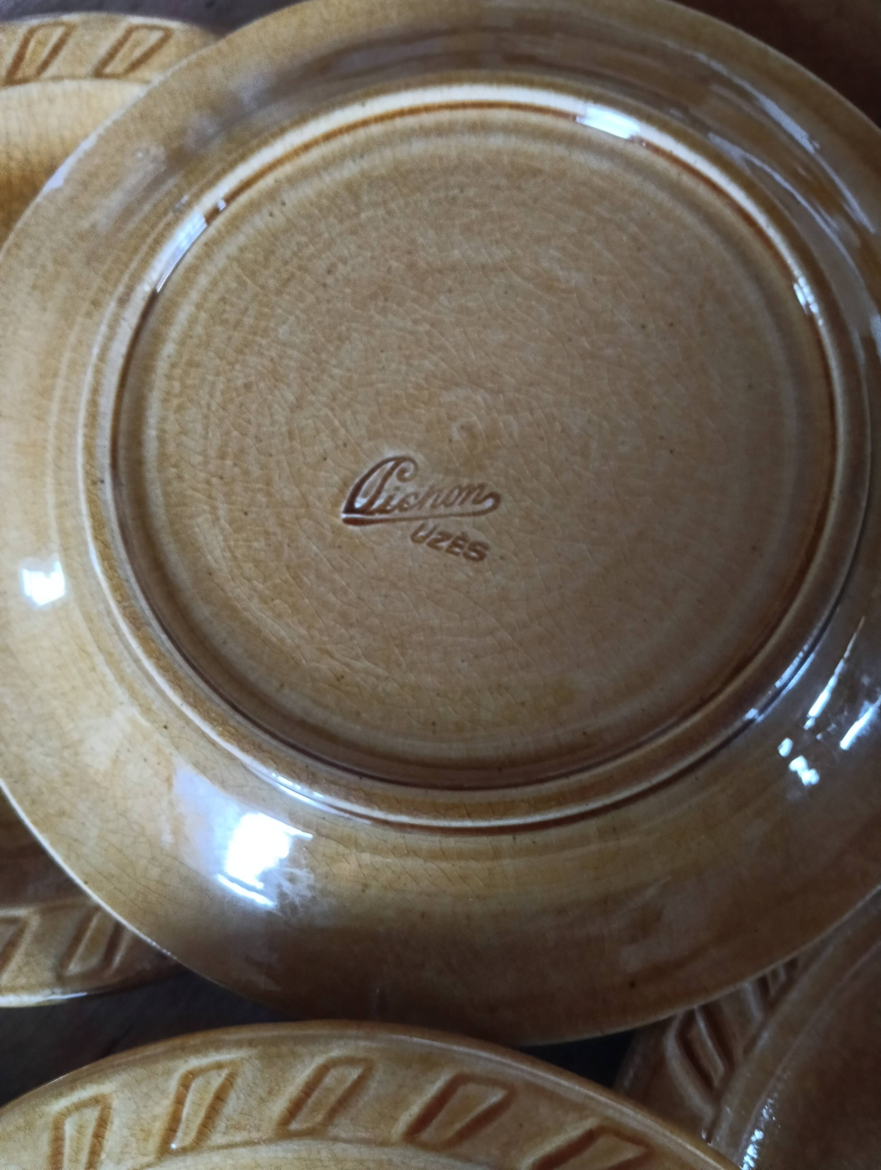 Maison Pichon Uzès rare set of 12 dessert plates