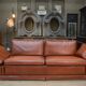 Maison Jansen leather sofa, France, 1970s