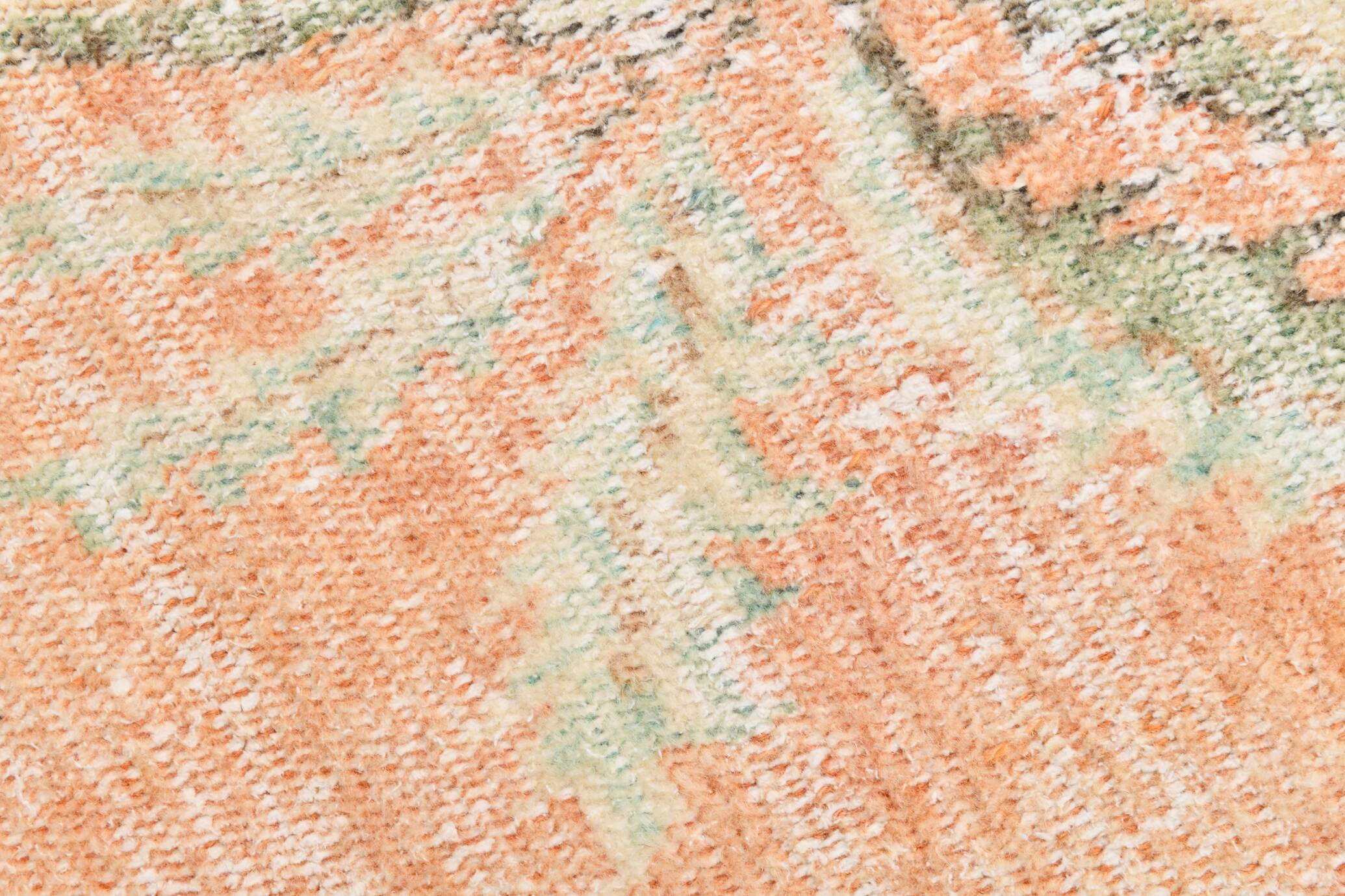 6x9 Peach Orange Antique Vintage Rug 175x293Cm SK 21471