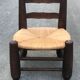 Low chair oak and straw vintage 1950