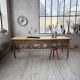 Pine and oak farmhouse table with multiple drawers, communal type, 240cm.