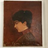 An elegant XIX th oil portrait