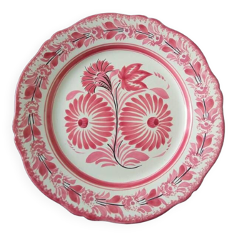 Henriot Quimper pink decorative flower plate