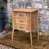 Art Deco chest of drawers in raw wood, 1930