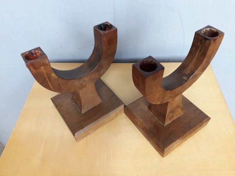 Pair of modernist candlesticks era art deco 1930