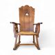 High back / monastery / rush seat armchair 1950s