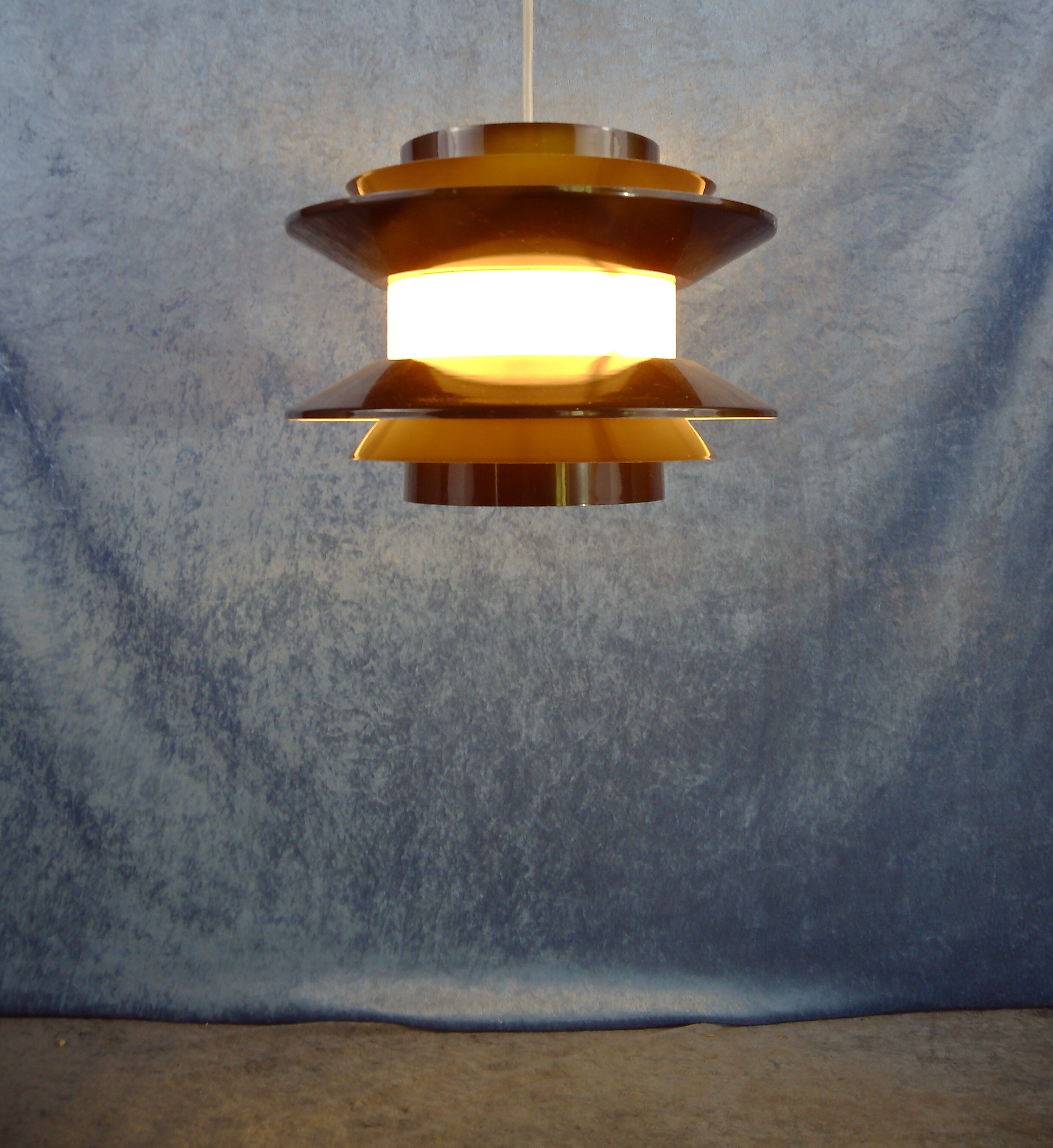 Chocolate coloured pendant by Carl Thore for Granhaga Metallindustri. 1970's