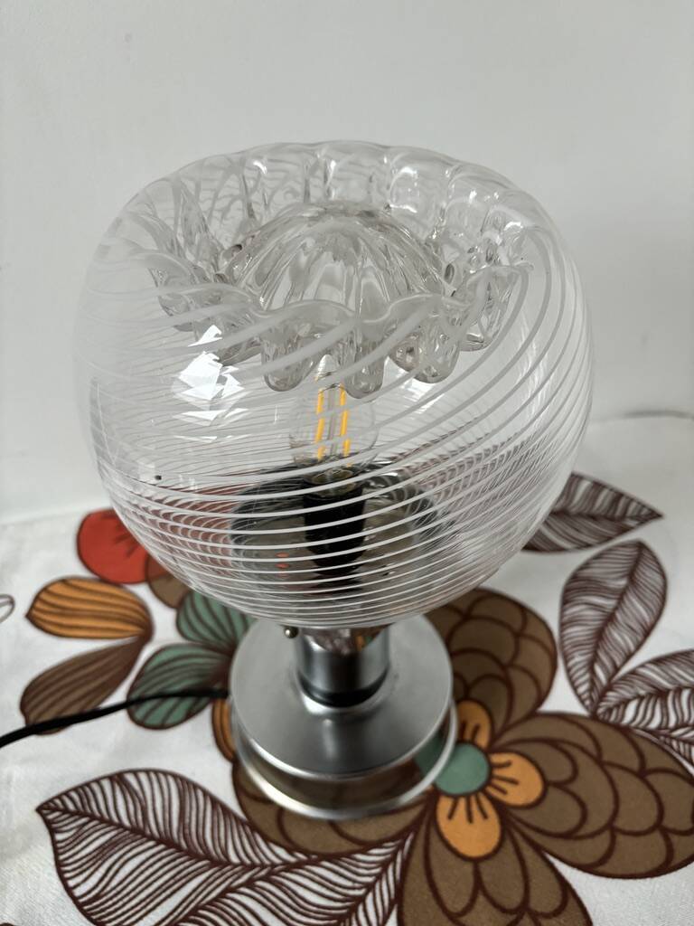 Mushroom lamp chrome murano snaidero italy spage-age 1970