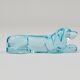 6 repose-couteaux Art déco français en verre bleu clair, années 1930 représentant un teckel ou basset