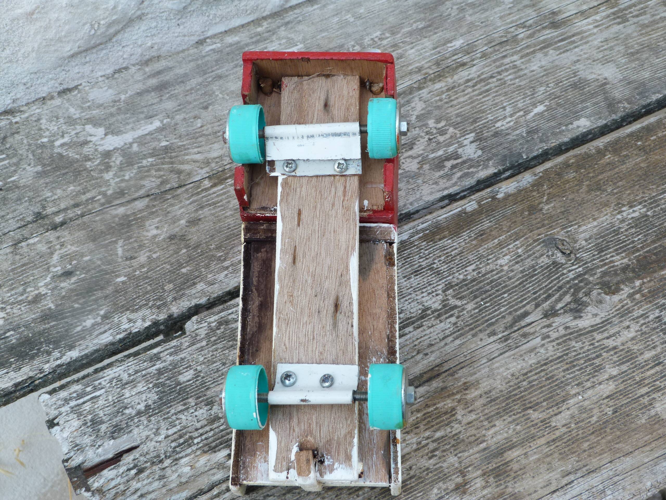 Vintage wooden toy truck handmade