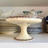 Large Creil & Montereau fruit bowl in brown ironstone