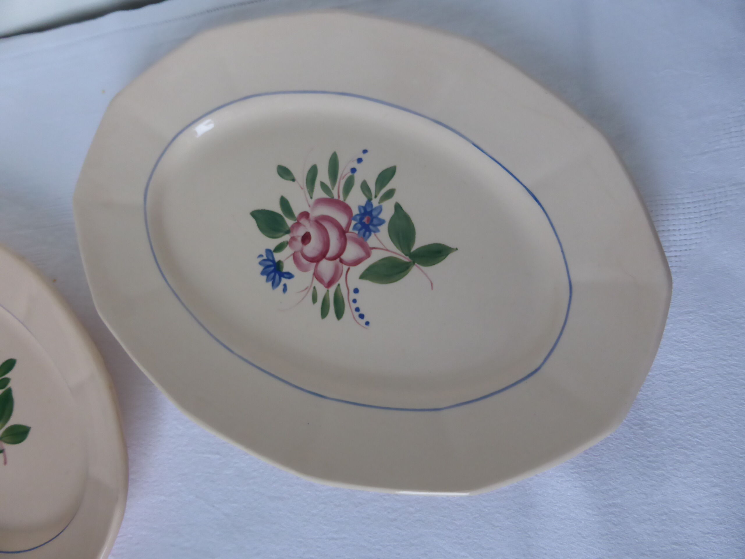 2 plats de service oval Digoin Sarreguemines