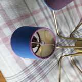 Vintage Scandinavian luminaire with 6 branches in brass.