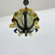 Brutalist glass and iron hanging lamp, 1970s