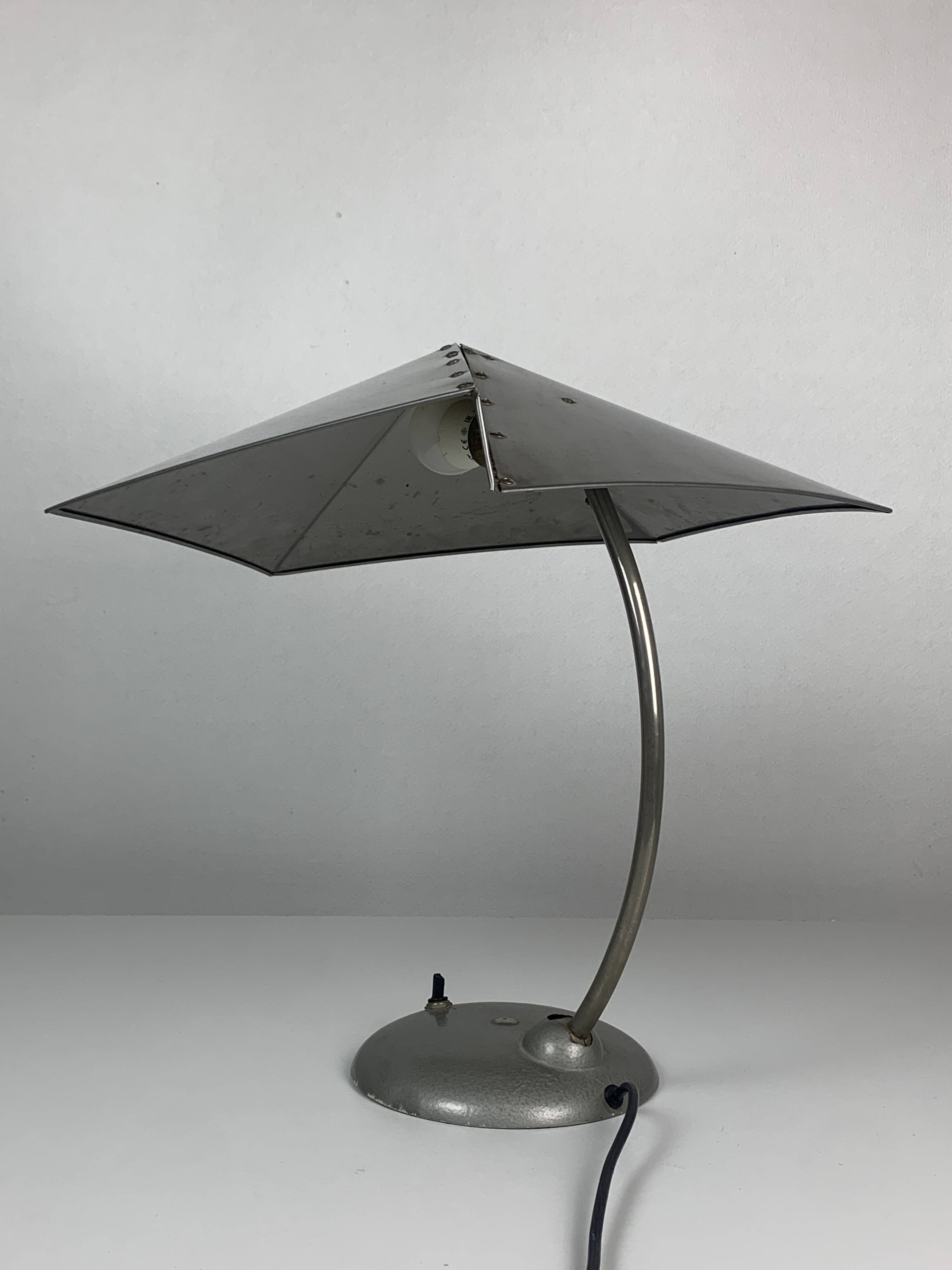 Modernist metal Bauhaus desk lamp, 1960s