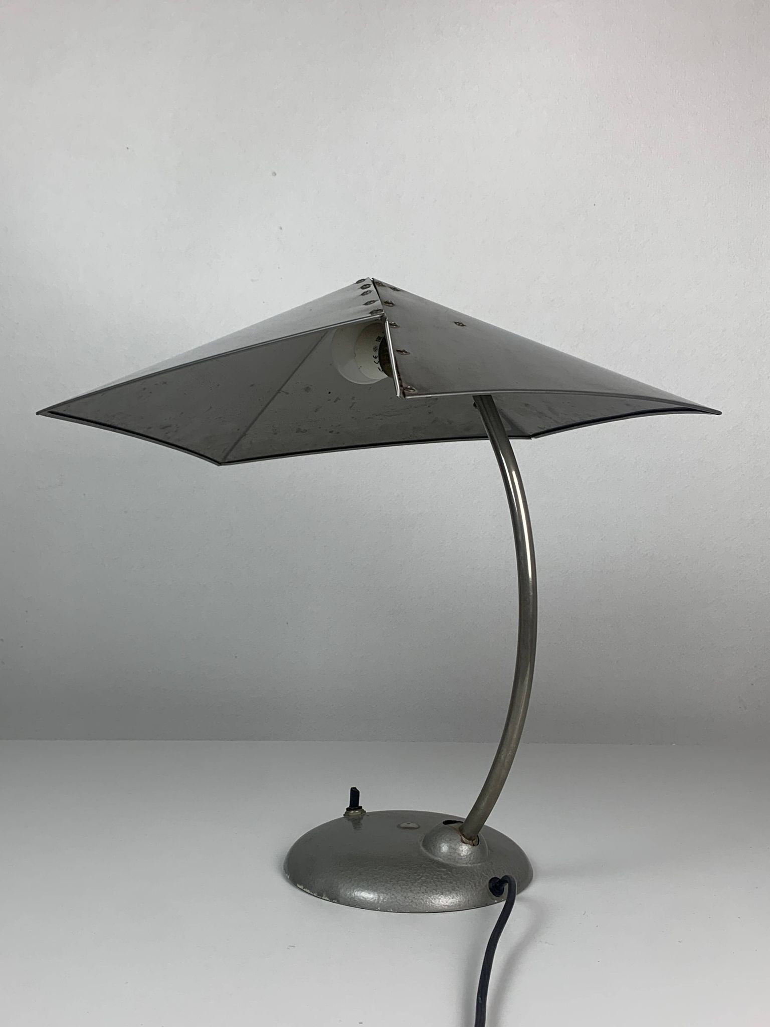 Modernist metal Bauhaus desk lamp, 1960s
