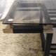 Designer coffee table in metal and smoked glass, 70s-80s
