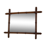 Mirror with turned wooden frame imitation bamboo