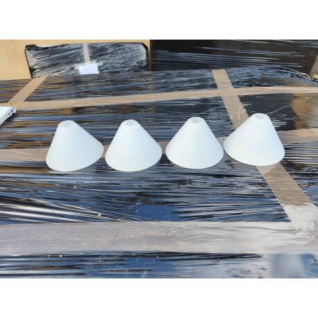 4 white opaline glass tulips from the 1960s