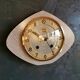 Clock formica wall clock vintage silent 50s "FFR Morbier gray white"