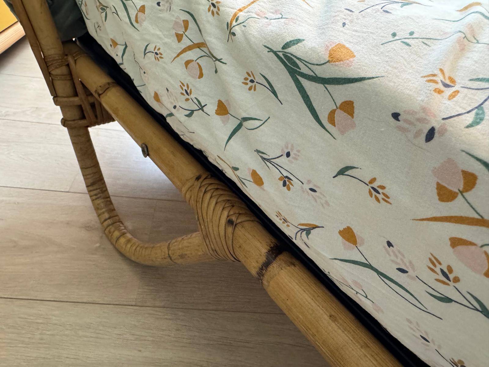 Vintage rattan bed
