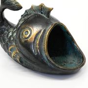 Mid Century bronze table or hand fish ashtray by Walter Bosse