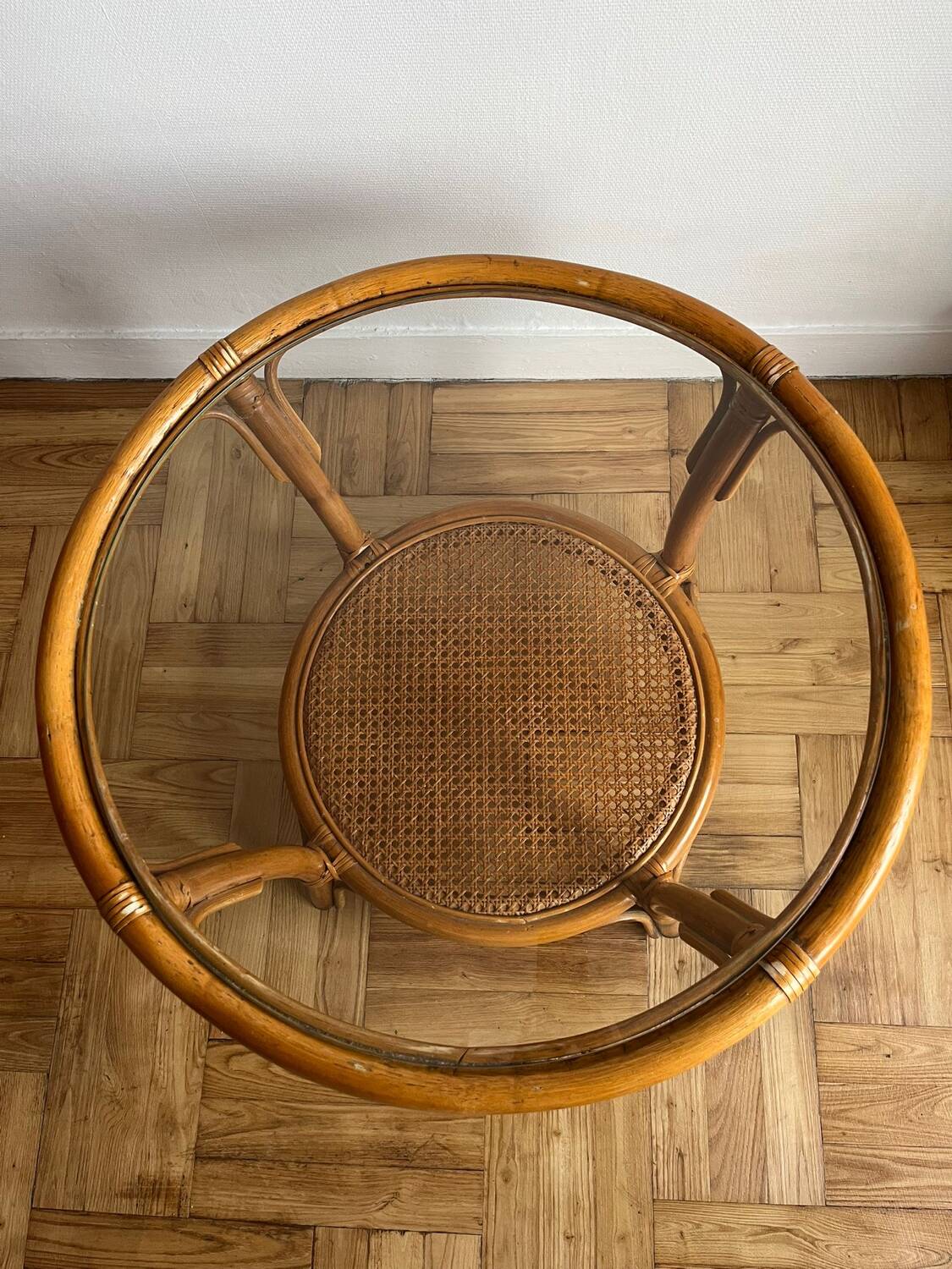Vintage rattan coffee table
