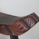 Spanish birth stool in carved wood – mid-century, brutalist spirit