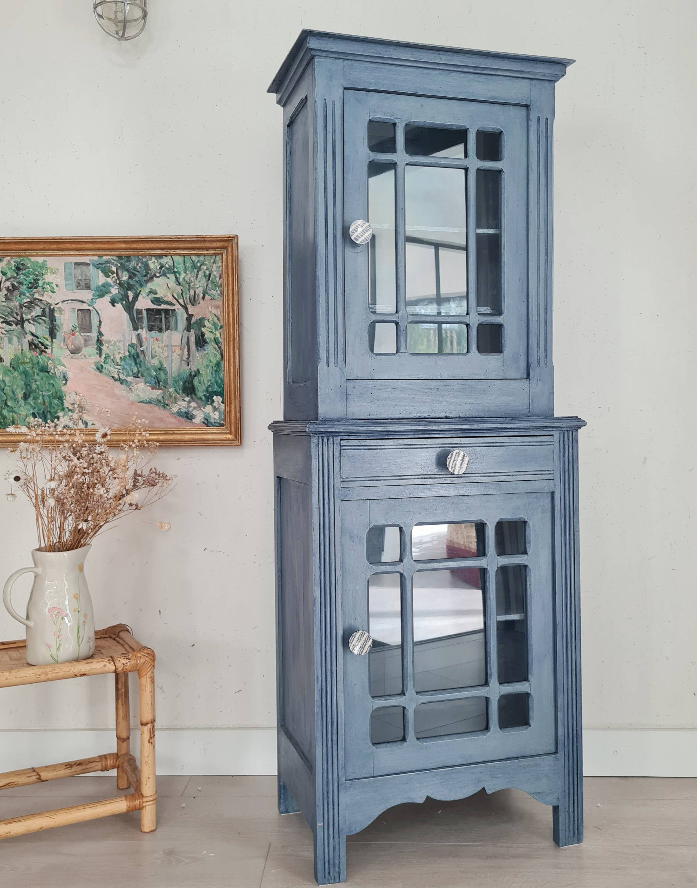 50s display case - small blue dresser