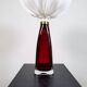 Mid-century modern table lamp with cotton shade Carl Fagerlund Orrefors Sweden
