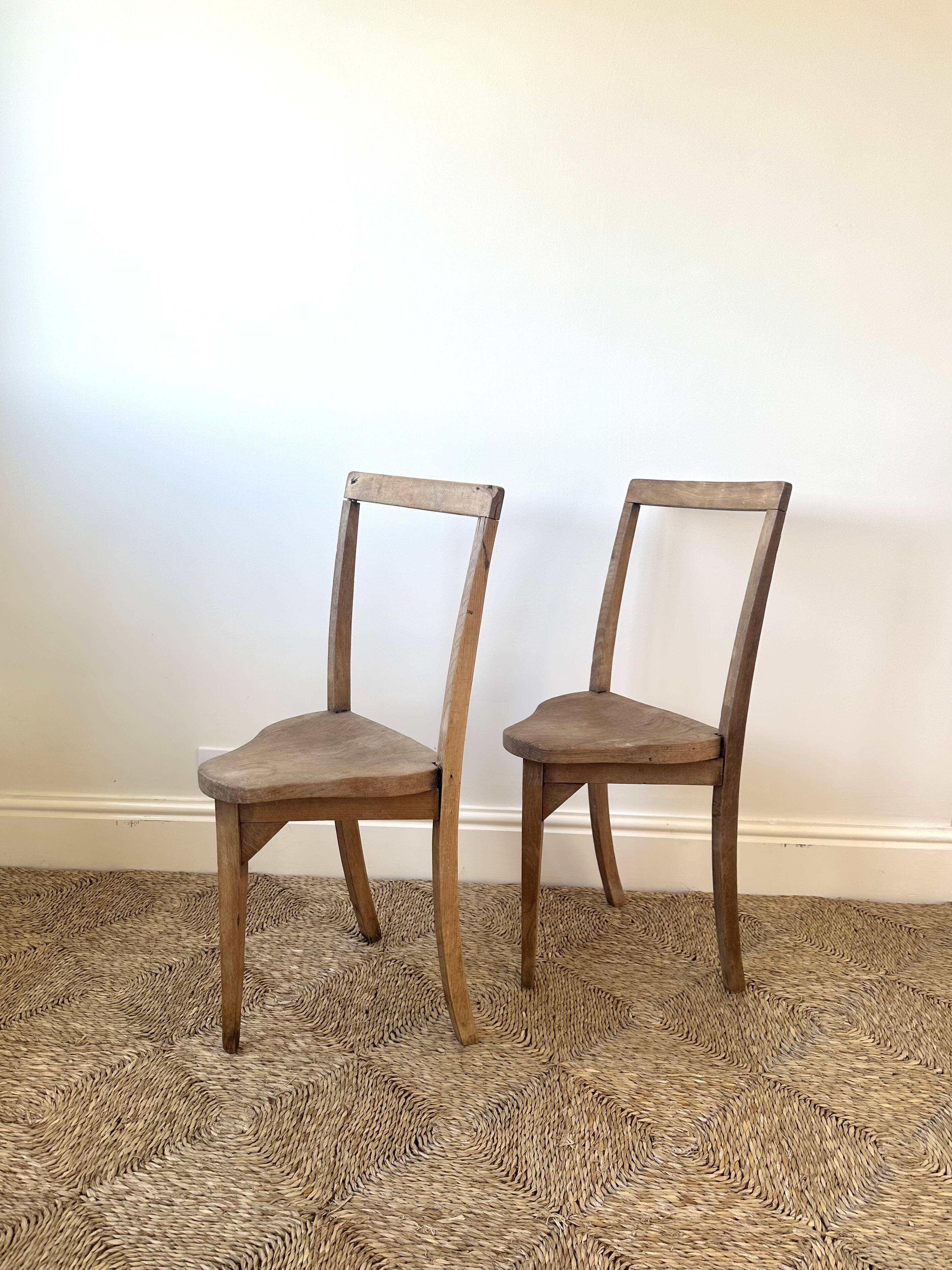 Pair of Rustic Vernacular Elm Chairs, c.1930–1950