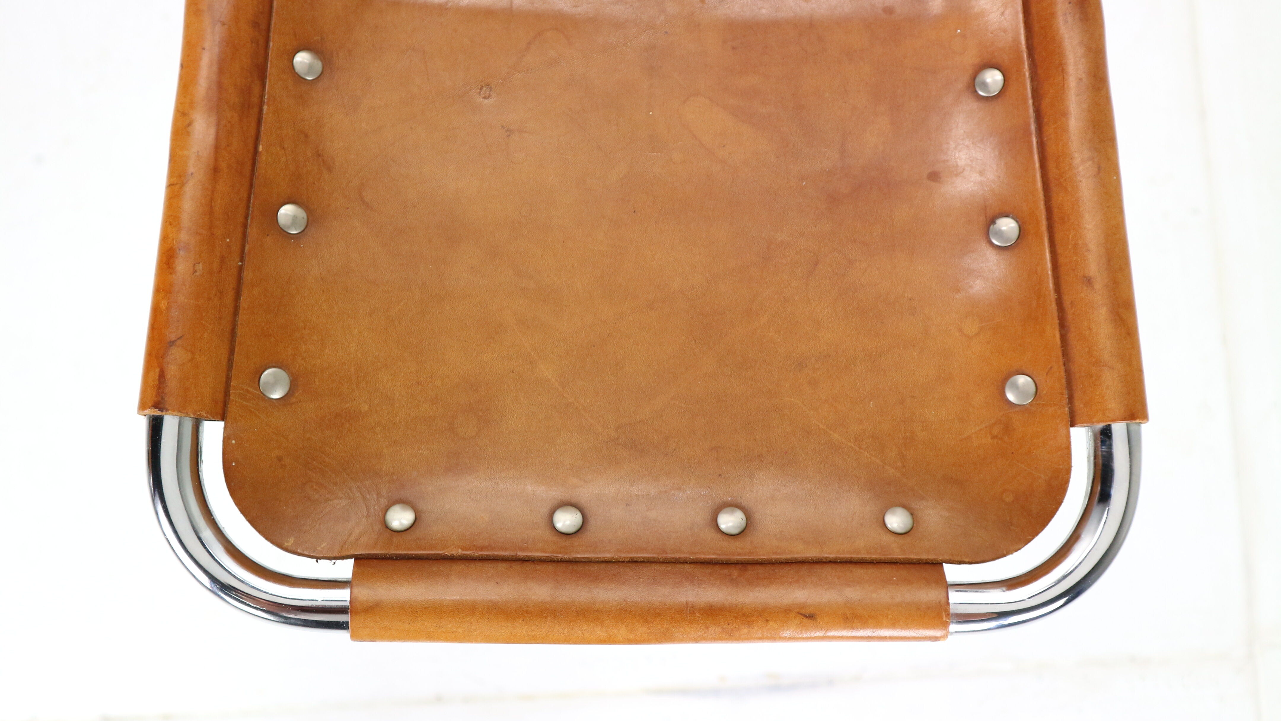 Set of 4 leather barstools