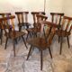 Set of 8 vintage brasserie chairs