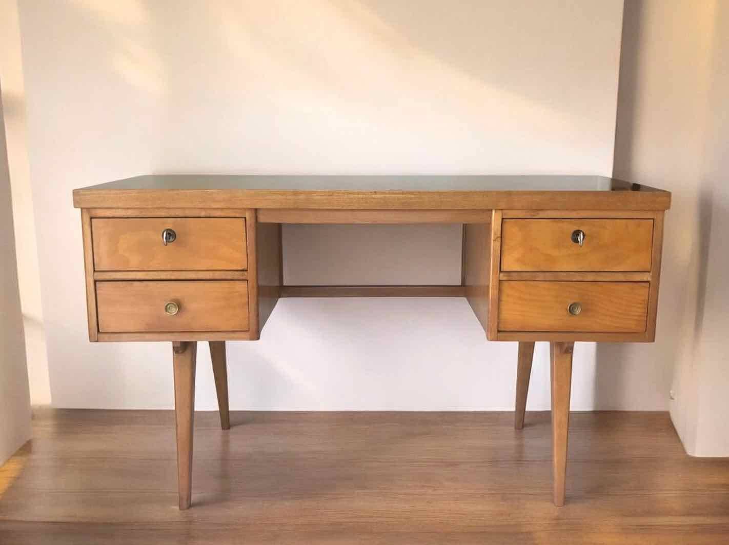 1960s designer desk, compass legs