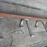 School wall coat rack 6 double hooks wood and aluminum