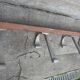 School wall coat rack with 6 double hooks in wood and aluminium.