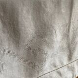 Nappe blanche ancienne monogramme