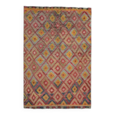 Vintage Turkish Oushak Handmade Wool Cotton Orange Area Rug 150x230