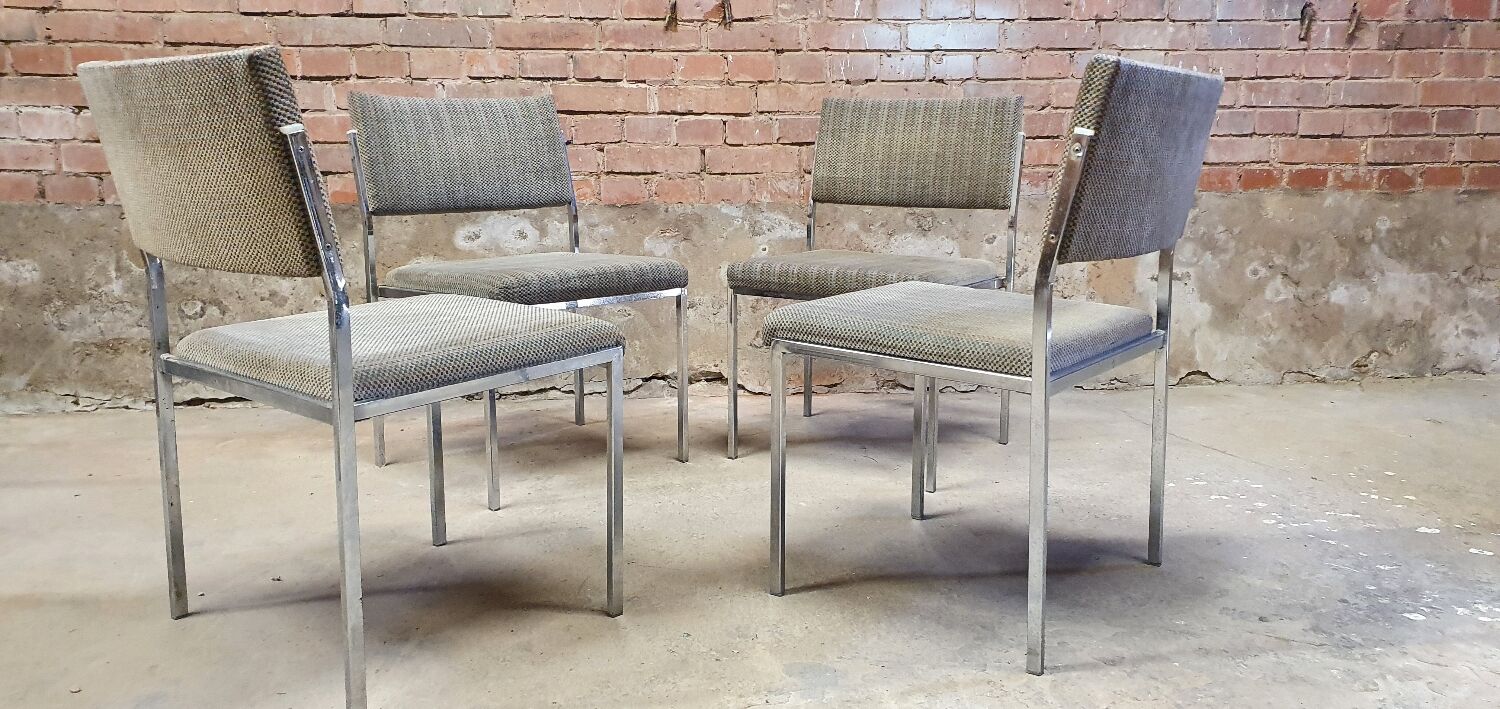 Set of four vintage armchair chairs