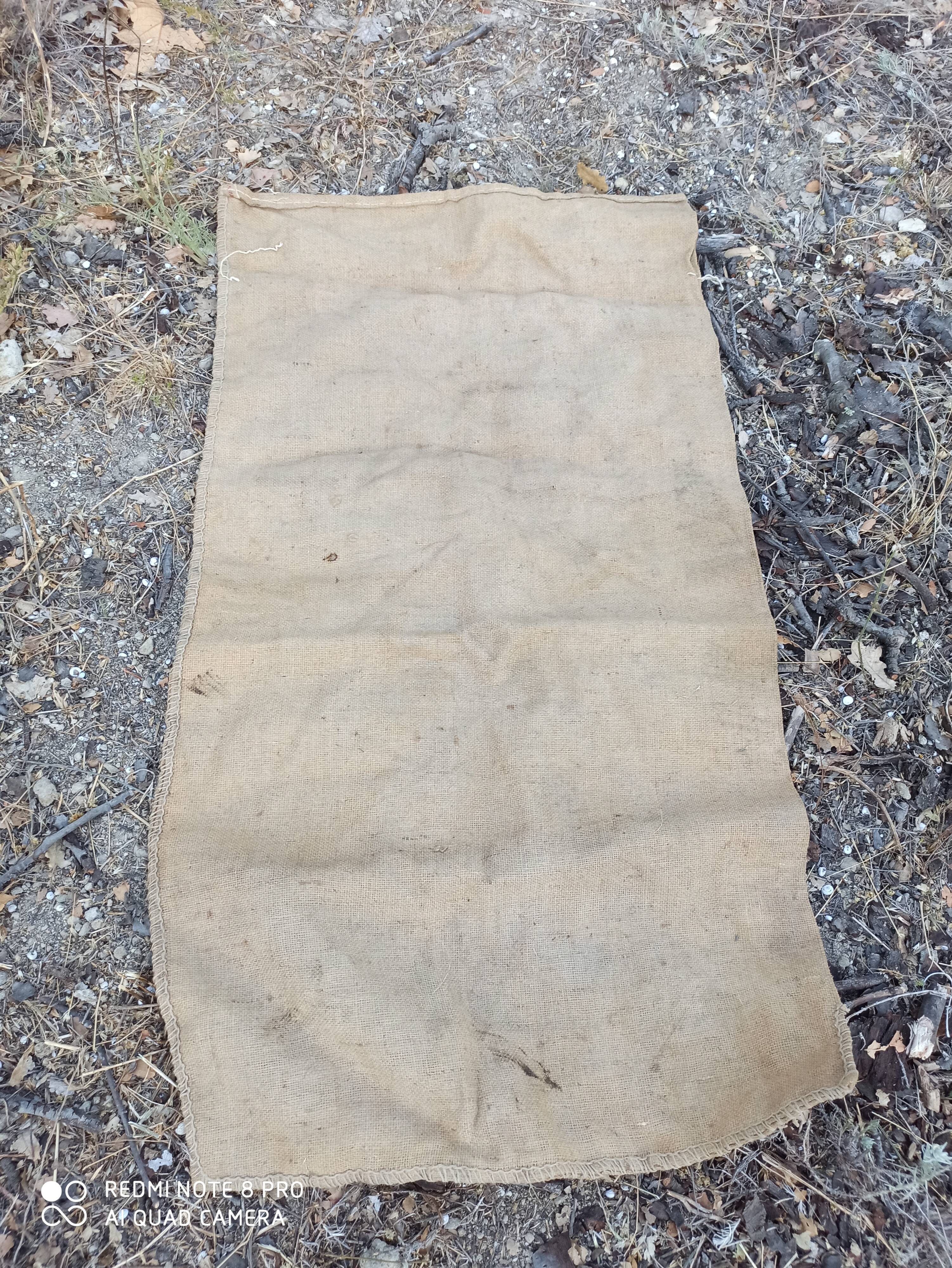 Old potash jute canvas bag from alsace