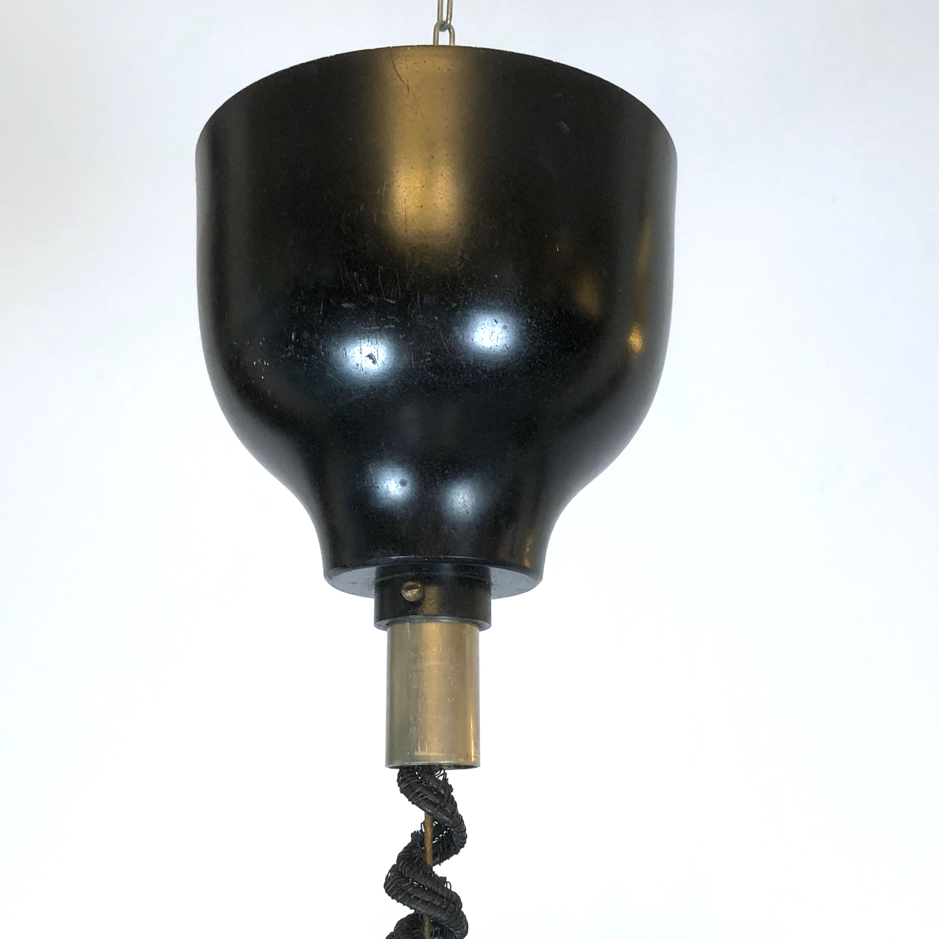 Oscar Torlasco for Lumi, large Italian pendant light with adjustable glass from 50s