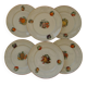 6 flat plates in orchies earthenware. fruit design.
