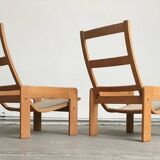 Vintage lounge chair set in Swedish beech by Yngve Ekström for Swedese, 1970s.