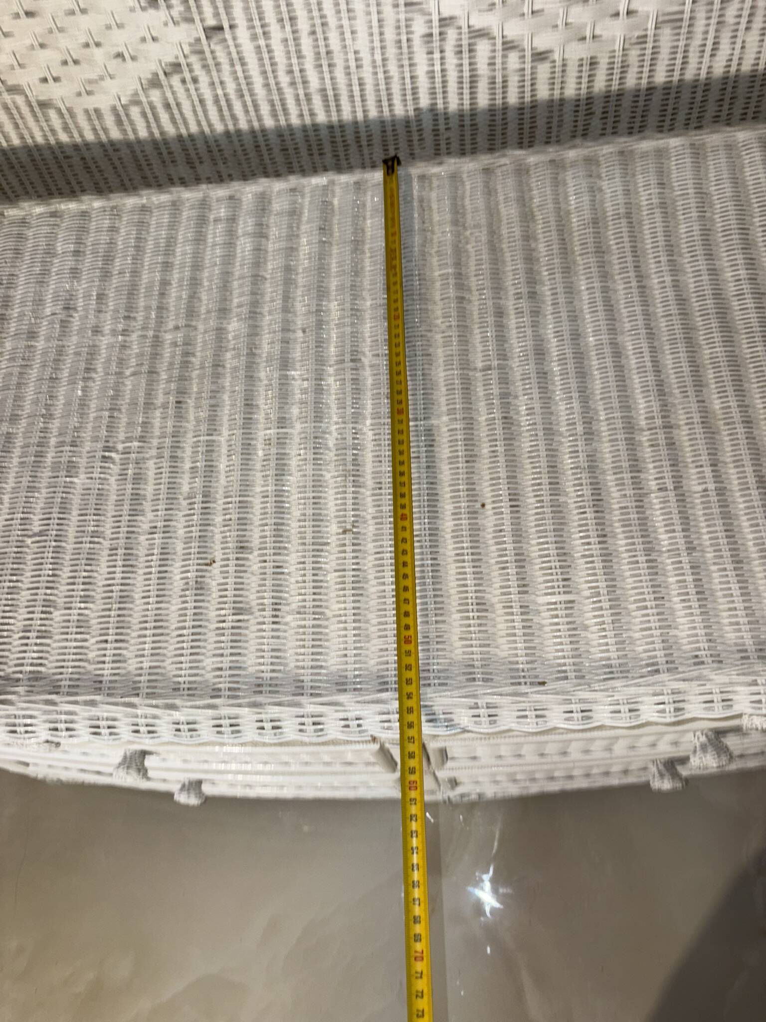 Vintage 6-drawer white woven rattan chest of drawers