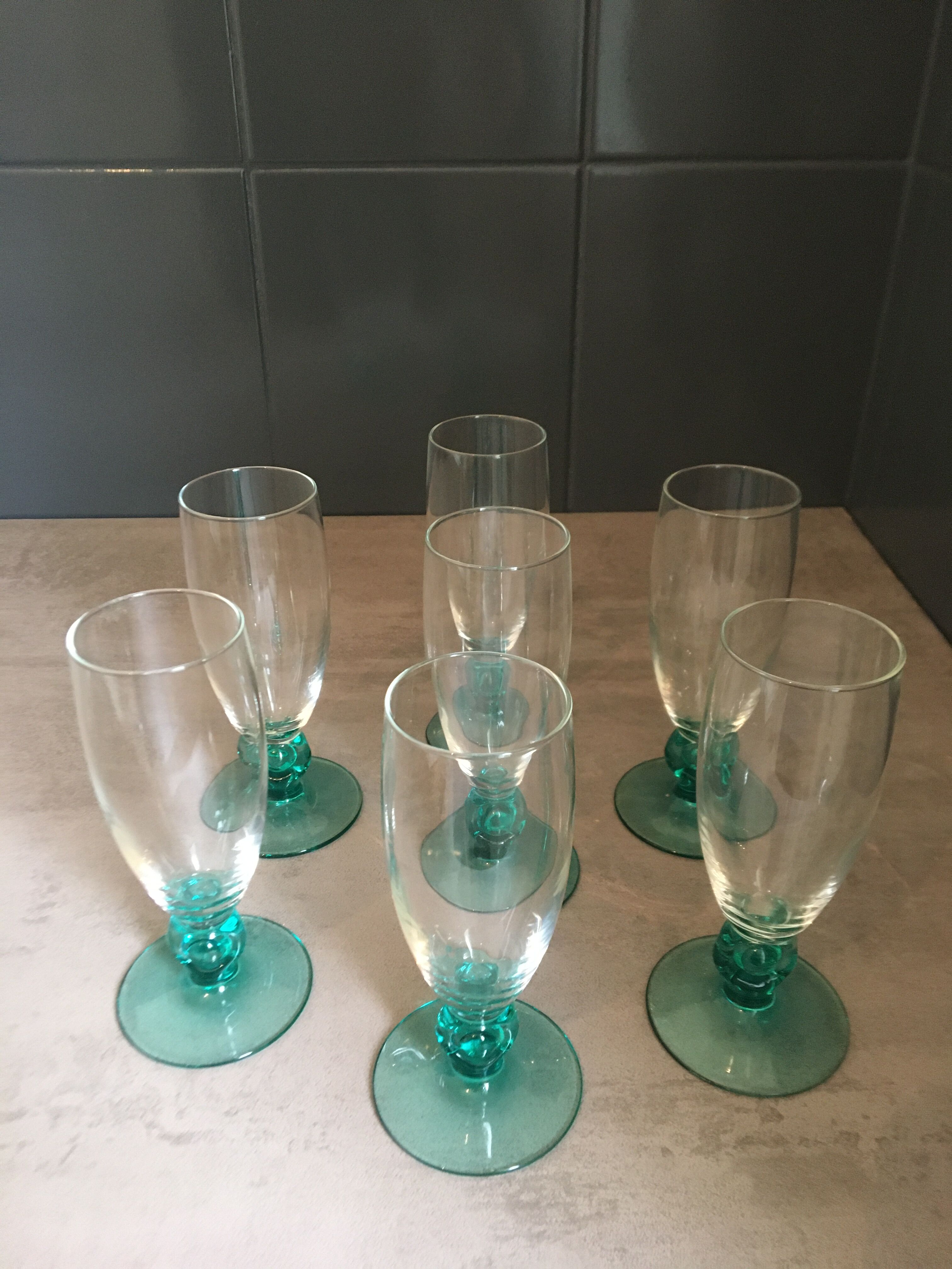7 verres Luminarc bleu turquoise